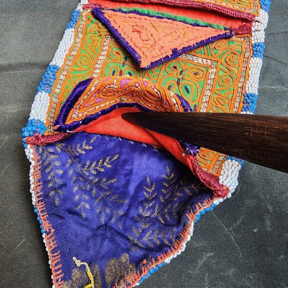 Kuchi Embroidered Pouch Wallet Central Asian Handmade Beaded Bright Colors - Picture 7 of 9